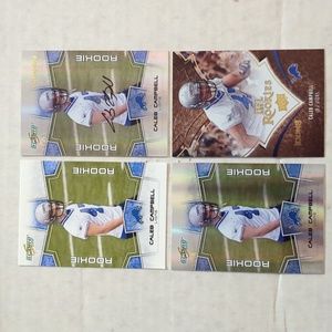 Caleb Campbell Detroit Lions rookie card lot autograph numbered score icon Qty 4